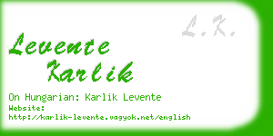 levente karlik business card